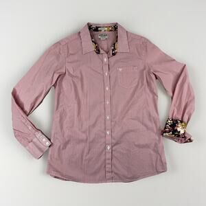 Ariat Womens XL Fitted Pink Stripe Kirby Stretch Button Down Shirt Flip Cuff